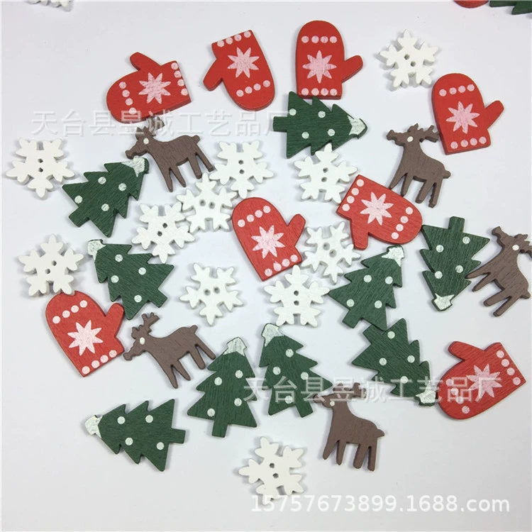 Новая новогодняя елка/перчатки с принтом/цветные кусочки дерева лося Рождественские украшения ручной работы DIY декоративный патч