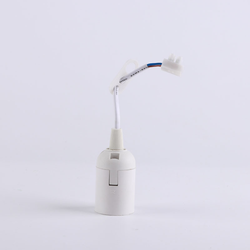Wholesale E27 Screw Lamp Holder European Standard Card Type E27 with Wire Terminal Chandelier Accessories with Wire Lamp Holder Lamp Holder