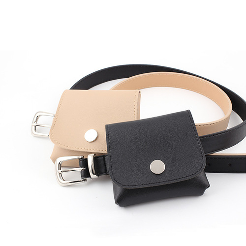 Korean version of the new trendy women's belt with bulging waist bag, belt, soft dress, shirt, decorative belt bag, creative style
