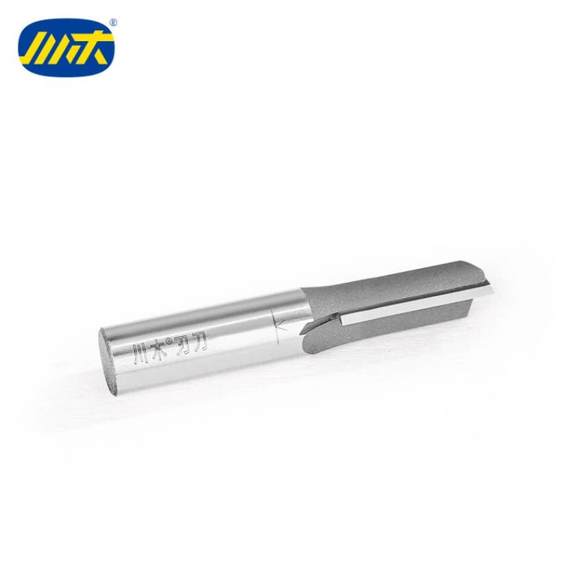 正品川木刀具英制小柄双刃直刀电木铣修边镂铣机开槽拉槽下料铣刀