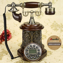 欧式仿古实木老式创意工艺复古酒店宾馆转盘式拨号座机电话机
