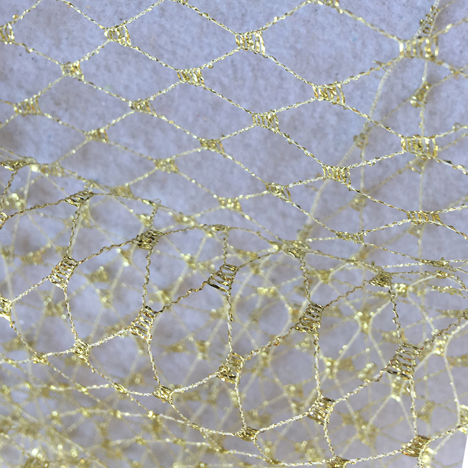 金银丝大目网 鱼网菱形网眼布金丝渔网