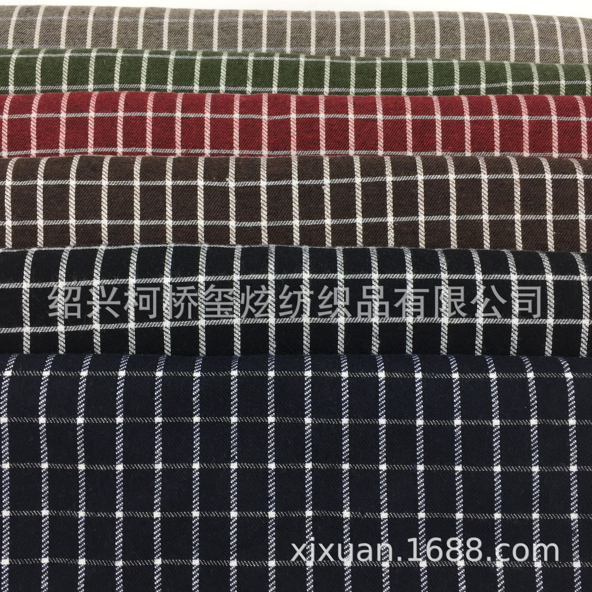 厂家直销 全棉斜纹格子面料 全棉色织格子布 男女服装面料 现货