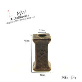 52DOLLHOUSE  微缩食玩场景娃娃屋配件迷你陶瓷花柱装饰柱C5020柱