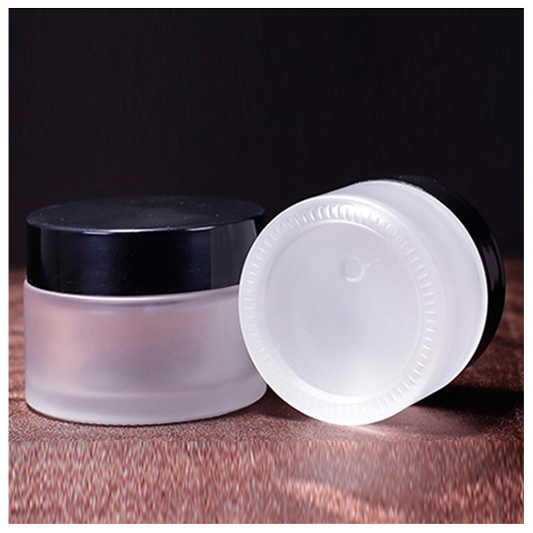 Botella de crema de vidrio esmerilado botella de crema facial botella de muestra pequeña botella de vidrio de sub-embalaje cosmético 5G 10G 20g