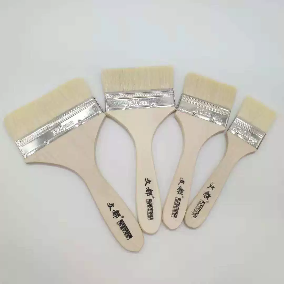 В наличии поставка деревянная ручка шерстяная щетка для барбекю латексная краска мягкая щетка шелковая щетка на водной основе шерстяная Щетка Оптом