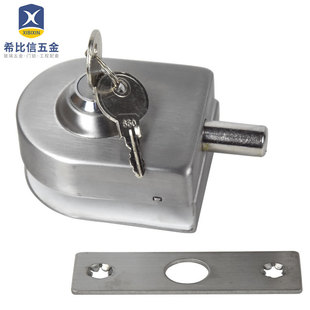 Xibixin glass door floor lock stainless steel glass lock single door single open bathroom latch lock factory direct supply