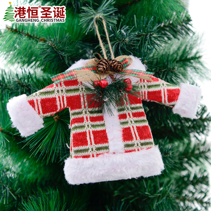 Decoraciones de Navidad calcetines de Navidad de tela de felpa sombrero ropa Decoraciones decoración del árbol de Navidad pequeño colgante