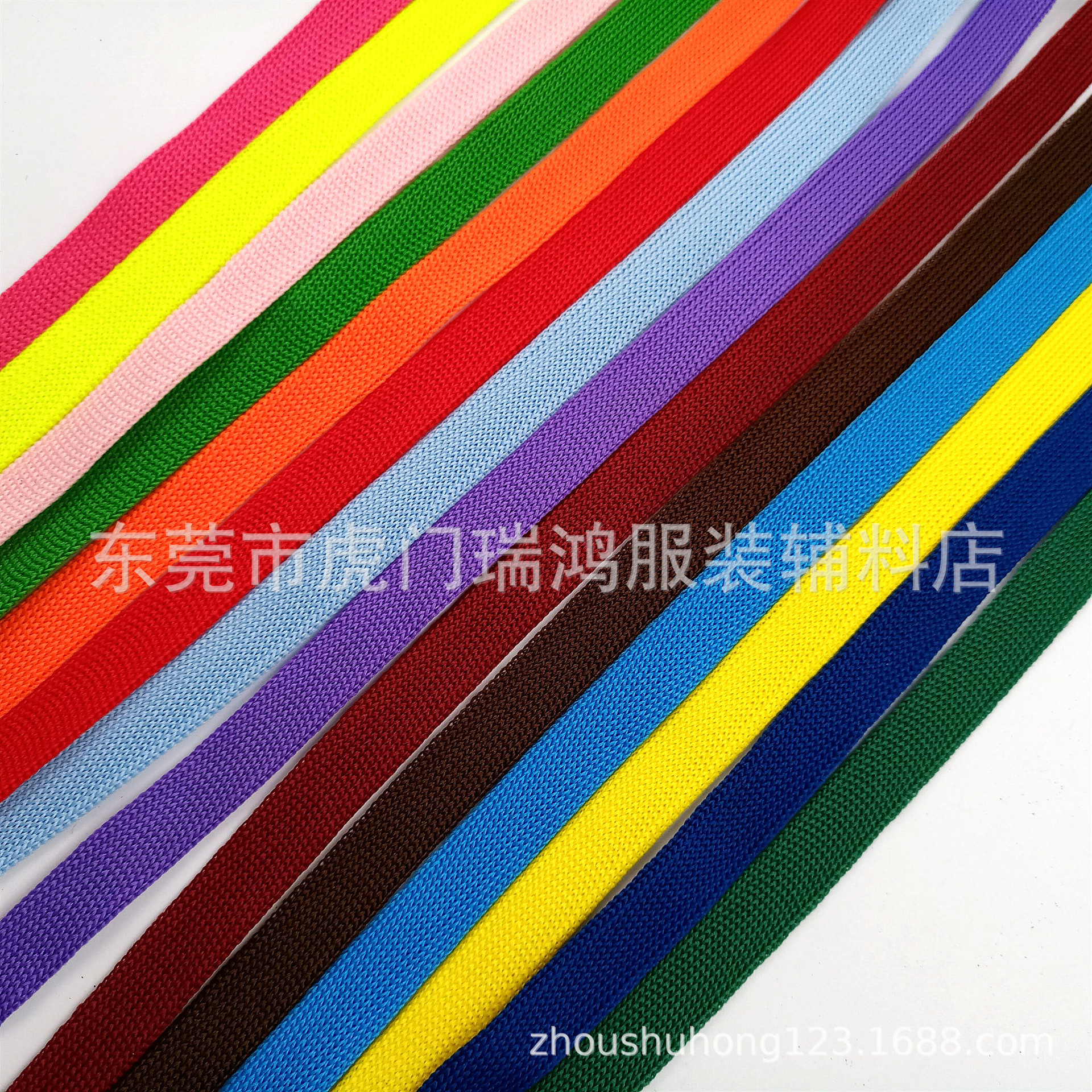 新款现货涤纶彩色针织单层扁绳鞋带车条包边织带沙滩裤腰绳