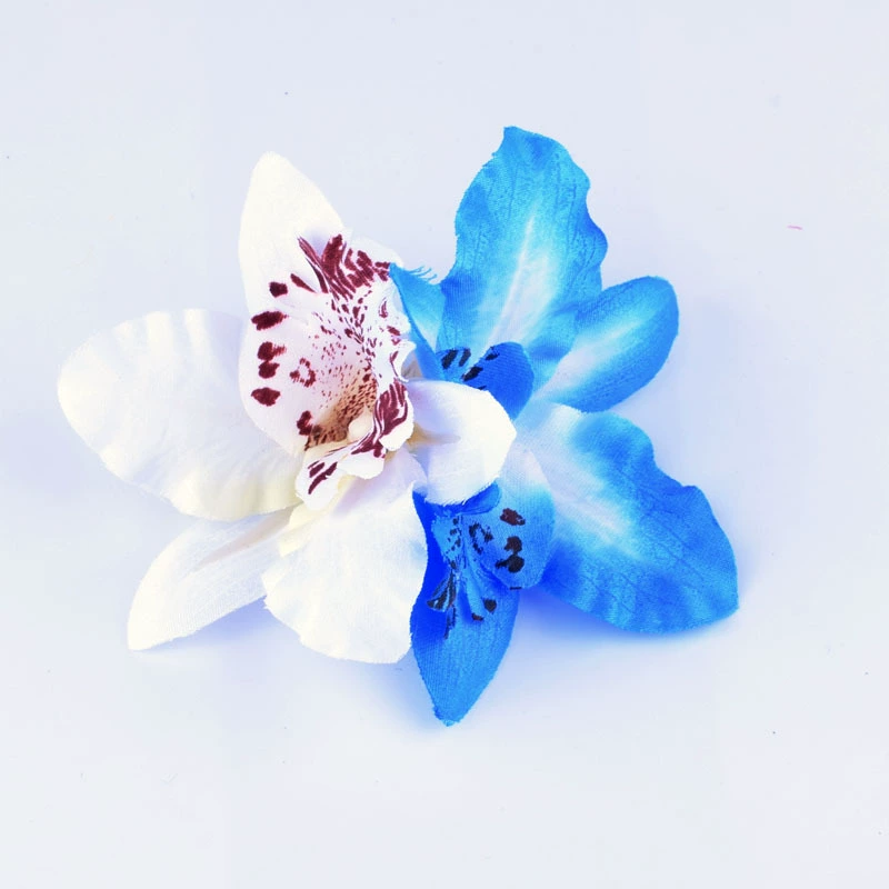 Заколка для волос Beach Orchid, Bridal Hairgrip, двойная орхидея 7 см, аксессуар для невесты и подружек невесты