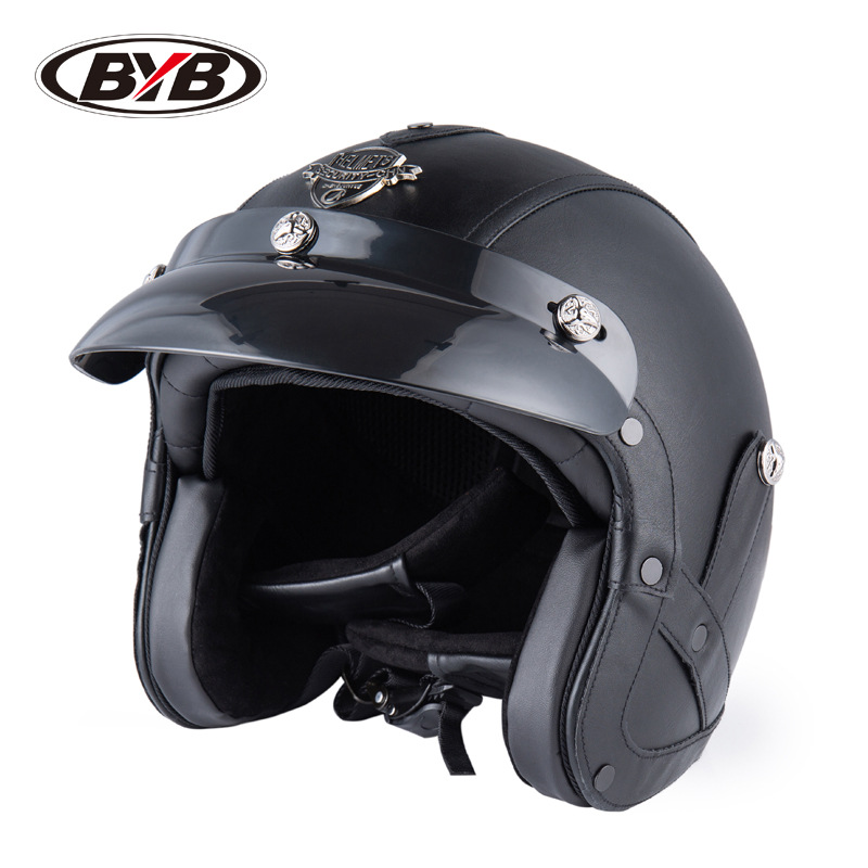El Comercio exterior exclusivo para BYB Cuatro Estaciones retro casco de la motocicleta casco hecho a mano 3/4 casco