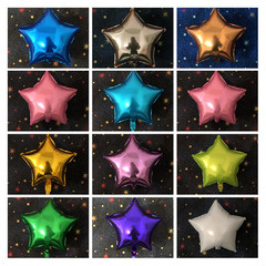 18-inch five-pointed star single color aluminum film balloon birthday wedding holiday party event decoration supplies light version balloon