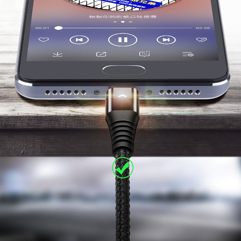 3A carga rápida de aluminio de aleación de metal de nylon cable de datos adecuado para Apple Android TYPE-C teléfono móvil de carga rápida cable de datos
