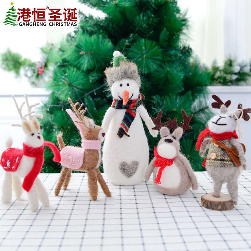 Nueva Navidad fieltro de lana muñeco nieve muñeca regalo los Niños Accesorios fotografía decoración escritorio la ventana