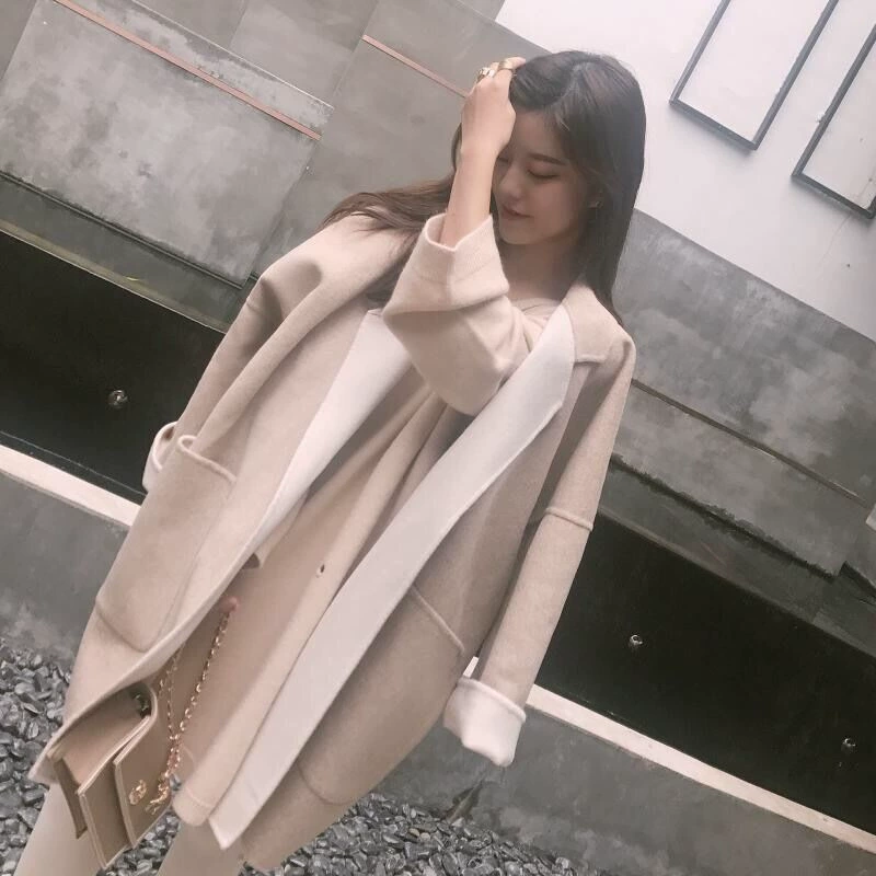 Специальный заказ двухцветный двусторонний твид ручной работы двухцветный мыс Свободное пальто