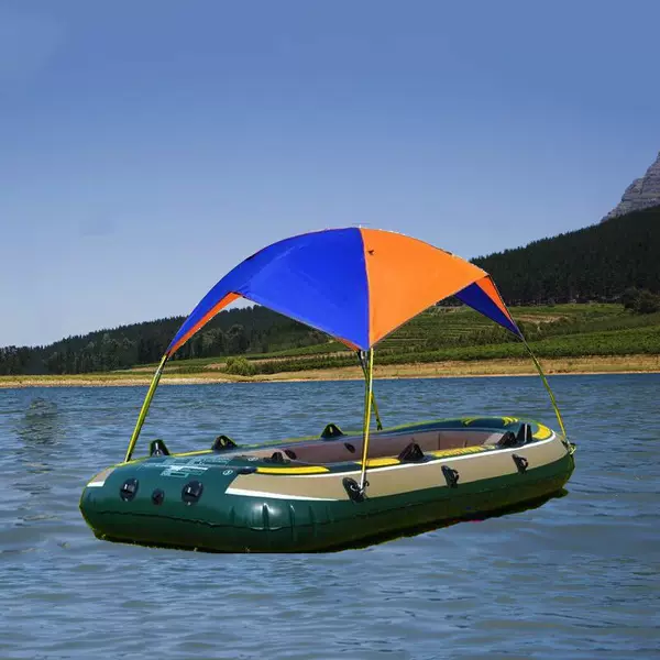 Cross-Border Factory Direct Supply Sun Protection and Rain Inflatable Boat Tent for Four People 68351 Rubber Boat Foldableing Awning One Piece Generation