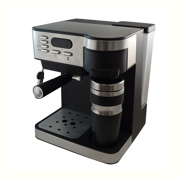 CM6827 automático 2-en-1 cafetera italiana alta máquina de café espresso leche