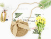 Fresh beach straw fashionable small bag for leisure with bow