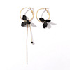 Asymmetrical fashionable long earrings with tassels, Korean style