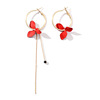 Asymmetrical fashionable long earrings with tassels, Korean style