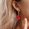 Asymmetrical fashionable long earrings with tassels, Korean style