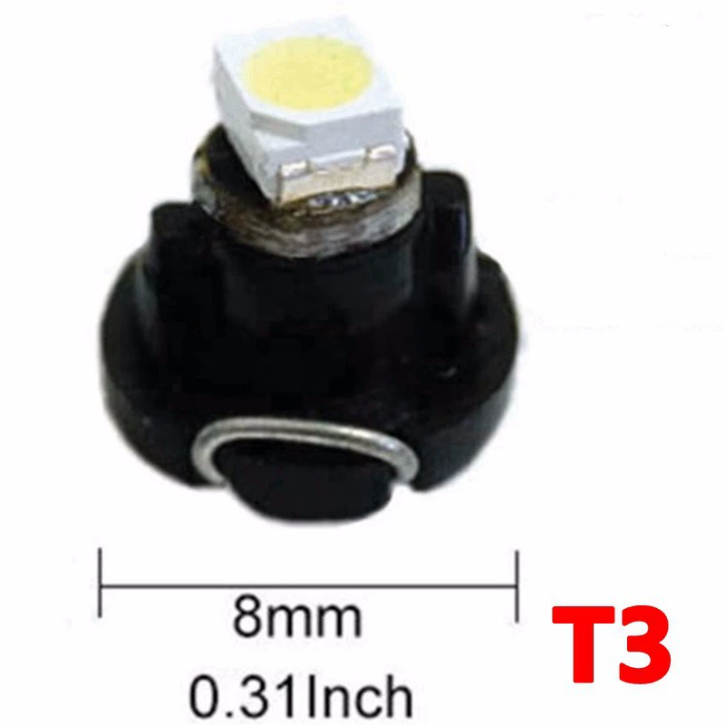 Автомобильная светодиодная подсветка прибора T3 1210 1SMD Мотоцикл Светодиодная лампа T4.2 T4.7 12V Белый свет