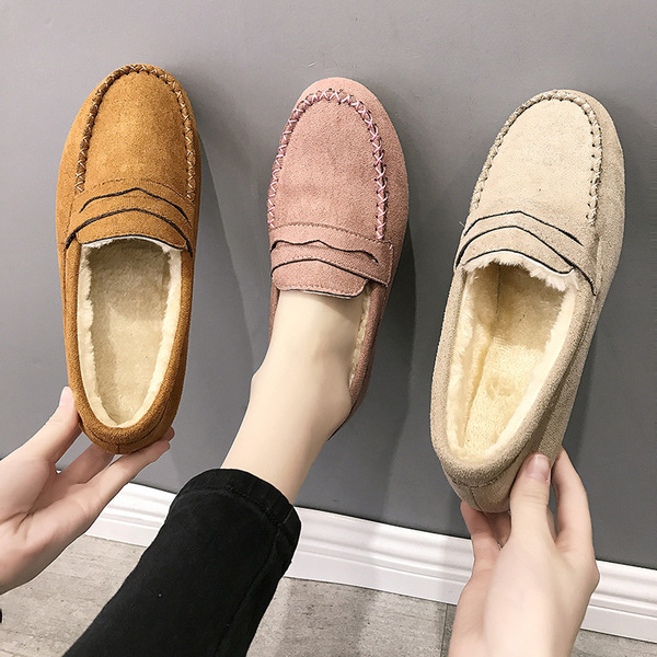 Winter insulated women's “mom shoes” flat for pregnant