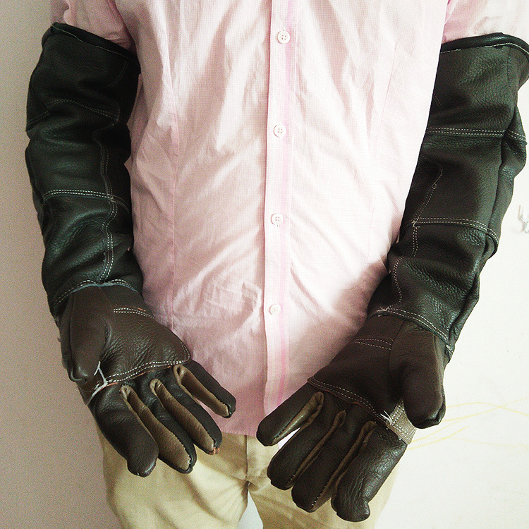 Fábrica directa anti-mordedura guantes primera capa de piel de vaca mascota lavado protector perro animal gato anti-arañazos impermeable profesional flexible