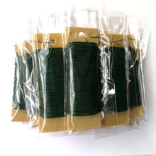 阿里精品，22号绿色35米长塑料板烤漆铁丝质量保证，工艺品铁丝