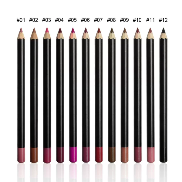 Factory direct beauty makeup explosions 12 color lip liner waterproof multifunctional spot lipstick pen without logo