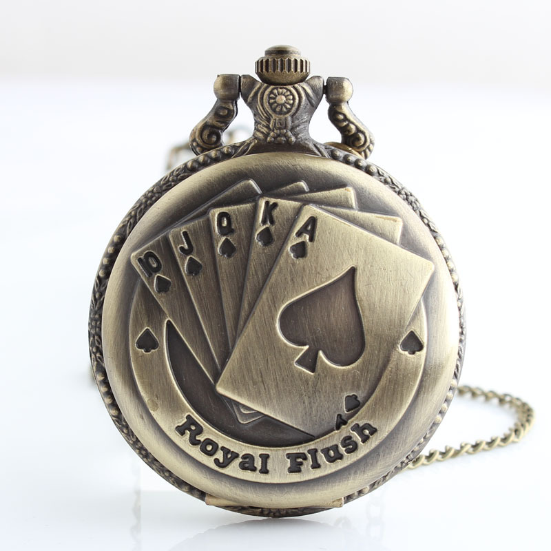 fashionable bronze retro antique big quartz pocket watch for men and…