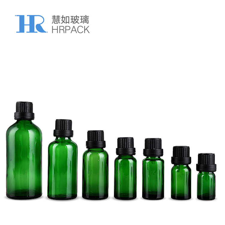 现货51015203050100ml绿色精油瓶乳液瓶塑料旋盖化妆品小绿瓶