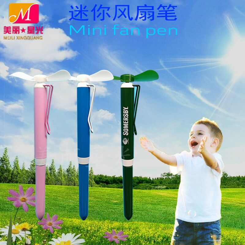 Regalos publicitarios, bolígrafos de metal, suministros para estudiantes, mini ventilador silencioso eléctrico, fabricante de bolígrafos