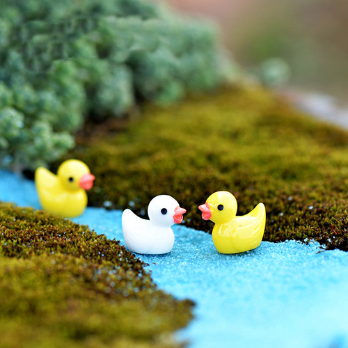 @DIY Handmade Sand Table Model Micro Landscape Animal Black and White Swan, Little Chick Family, Big Red Rabbit, Little Sheep, Steed