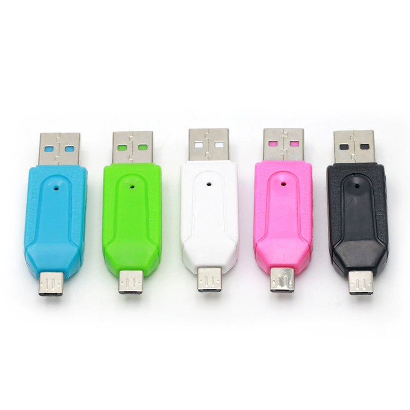 Компьютерный USB OTG кард-ридер TF/SD два-в-одном, Micro Android OTG для мобильного телефона