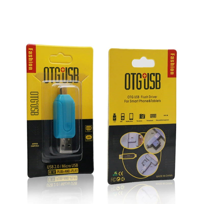 Компьютерный USB OTG кард-ридер TF/SD два-в-одном, Micro Android OTG для мобильного телефона