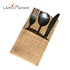 Factory wholesale creative jaoseki knife fork bag wedding party coarse hemp bar pocket jaoseki light version knife fork bag