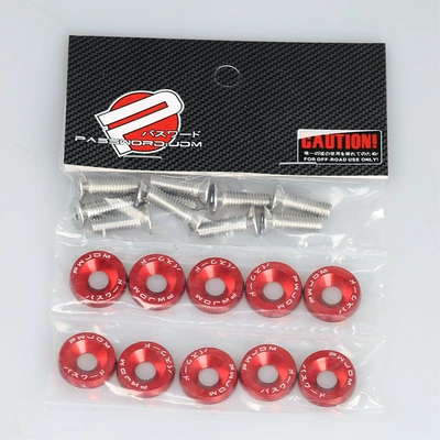 JDM car modification M6 gasket screw battery guard plate washer Fender license plate frame screw decoration (Other Car Modifications) - red