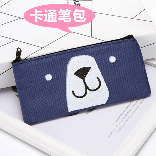 Factory direct sales cartoon simple Oxford cloth pencil bag storage bag for primary and secondary school students, creative large-capacity pencil box