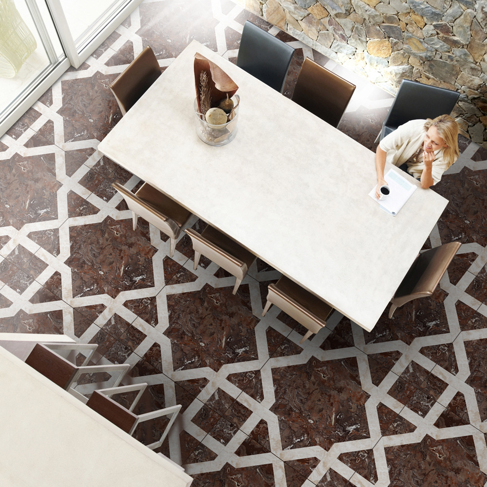 Papel pintado autoadhesivo al por mayor imitación mármol cristal europeo azulejo pegatinas salón decorativo piso pegatinas autoadhesivas piso parche