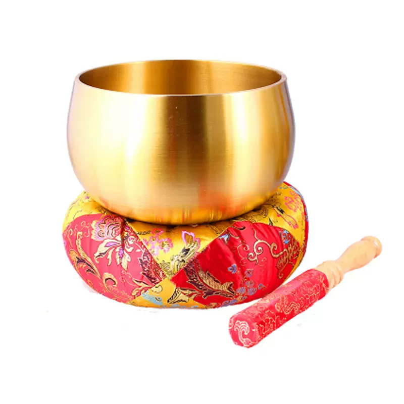 黄铜铜磬莲花铜磬鱼纹铜磬摆件金属工艺品批发修行道家法器佛具