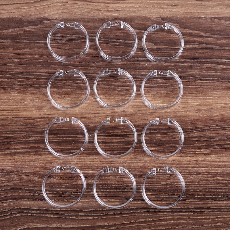 Wholesale shower curtain ring plastic shower curtain hook O curtain hanging ring shower curtain buckle bathroom toilet 12 set