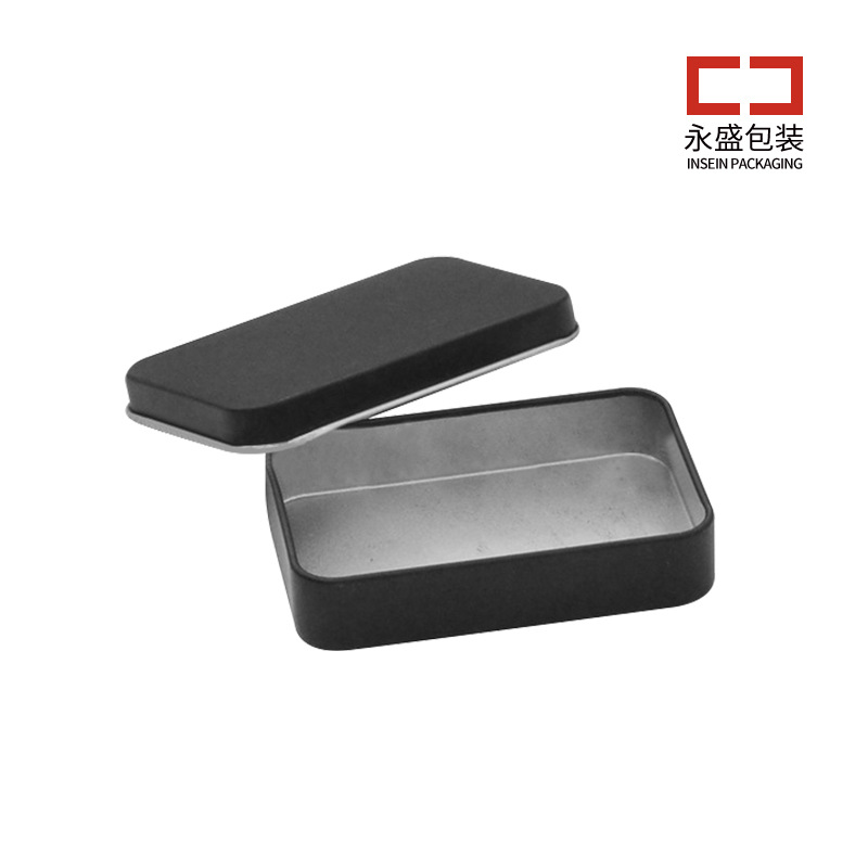 供应87*60*18黑色铁盒 可印刷图案内衬 马口铁盒 金属包装盒定 制