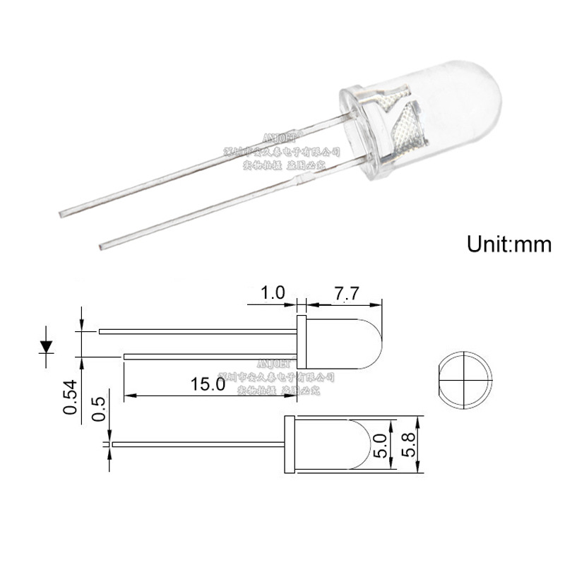 5mm/F5 colorful slow flash bright RGB colorful luminous tube Red Green Blue self-flashing light two-leg LED diode