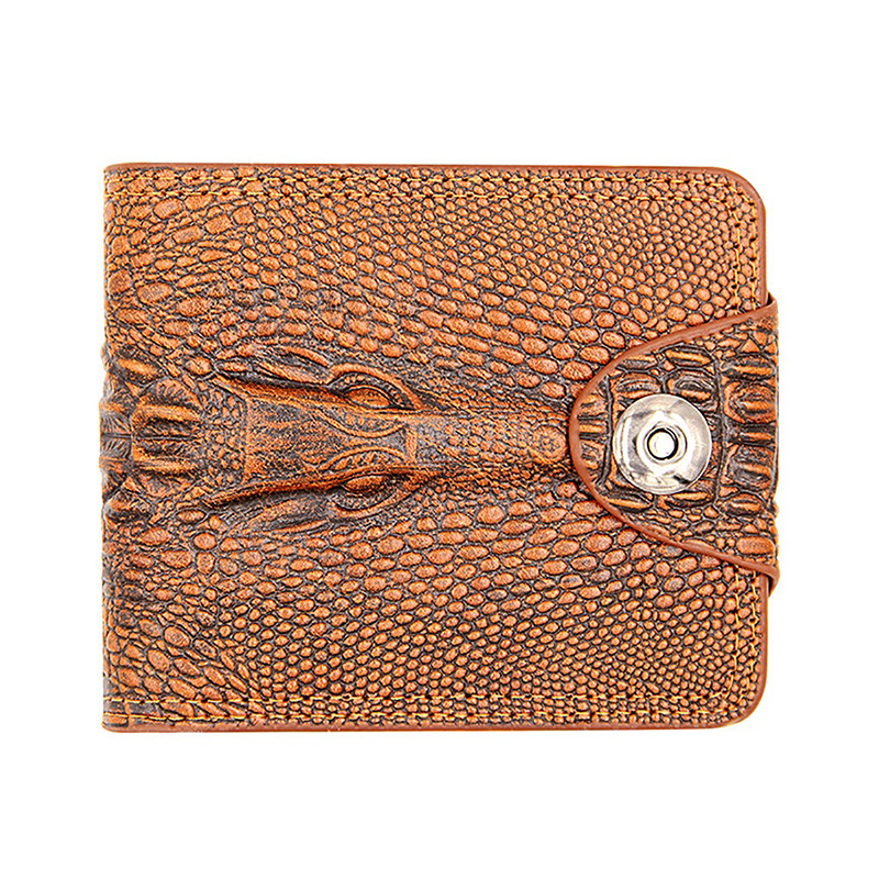 B estilo marrón claro patrón de cocodrilo hebilla bolsa corta