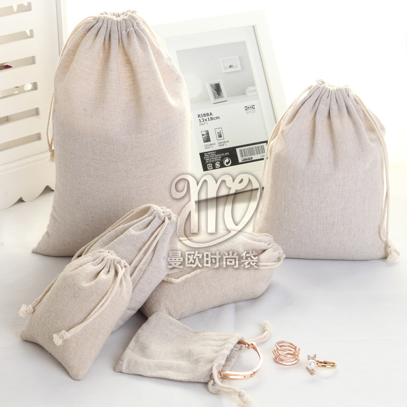 棉布袋厂家 棉麻布束口袋 饰品小布袋 高档小棉布袋  13X18小布袋