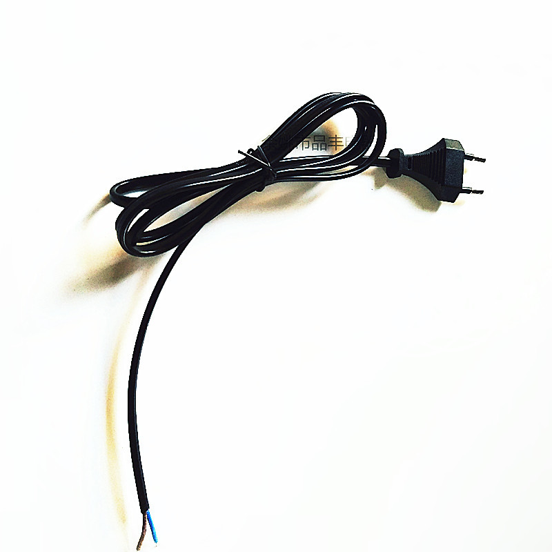 现货供应,欧规0.5平方欧式欧标两芯两插插头电源线