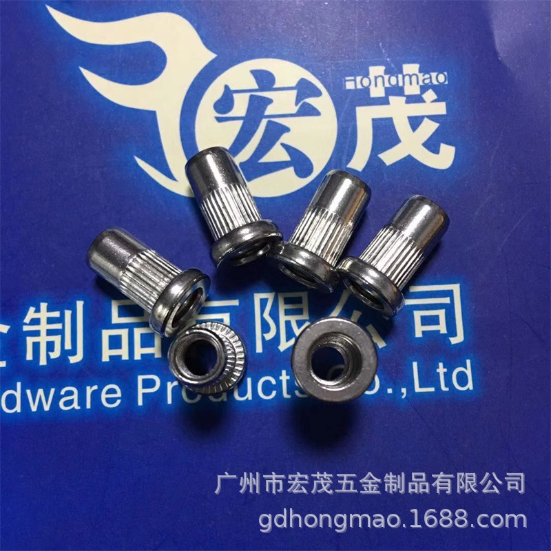 不锈钢平头柱纹厚帽铆螺母 厚帽沿拉铆螺母厚头铆螺母 拉帽