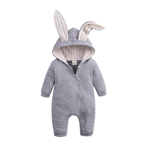 ins foreign trade wish amazon best selling baby big ears rabbit one piece l hooded zipper romper
