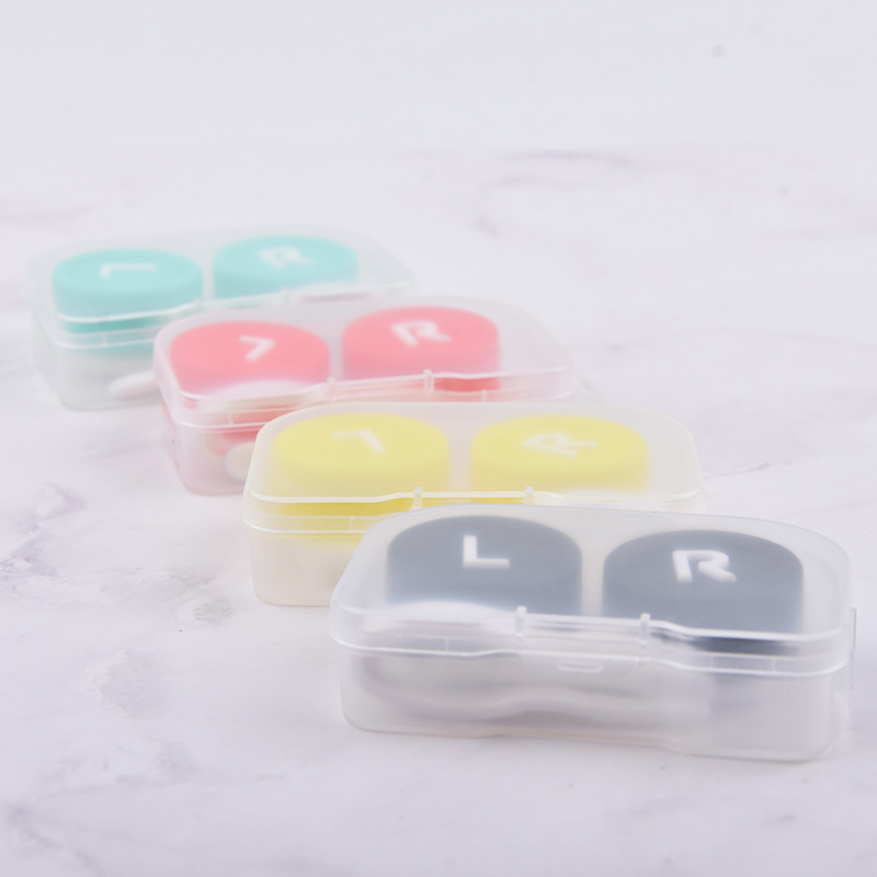 JD569 simple contact lens case transparent pp box set care box beauty contact lens companion box